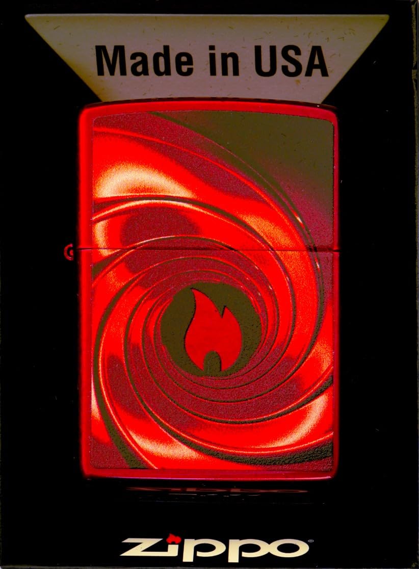 Zippo Red Swirl Design véritable briquet métallique flamme coupe-vent