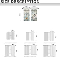 Vista 7 de Cortinas de cocina con estampado floral de granja de 27.5 pulgadas de ancho x 39 pulgadas de largo, estilo vintage, retro, antiguas, rústicas