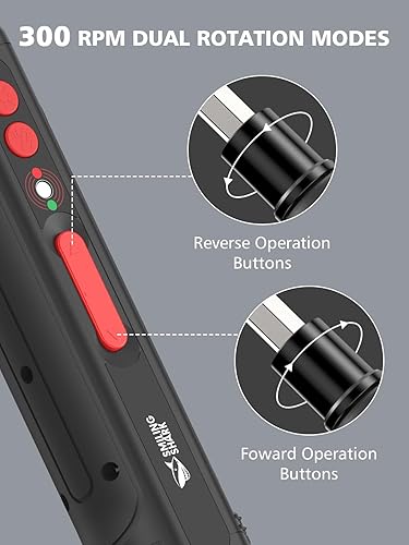 Miniatura 7 de Smiling Shark Juego de destornilladores, kit de destornilladores eléctricos inalámbricos, recargable, 4 V, profesional, 19 puntas magnéticas, con