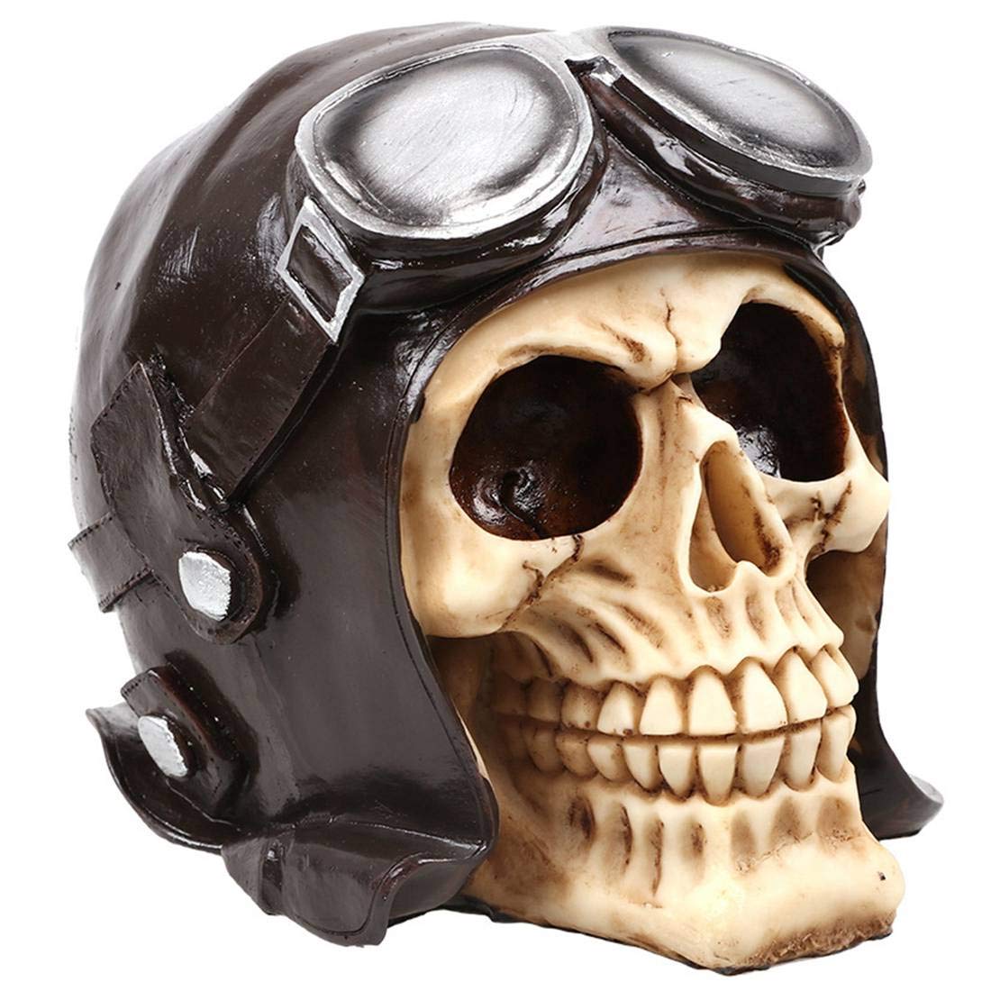 New Skull Head Statue Realistic Human Skull Skeleton Head Halloween Skull Ornament Resin Craft