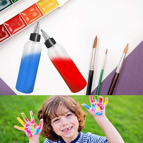 Miniatura 6 de Paquete de 20 unidades de botellas de plástico Boston de 4 oz120 ml con tapa de rosca, botellas LDPE blancas para líquidos, tintas, aceites,