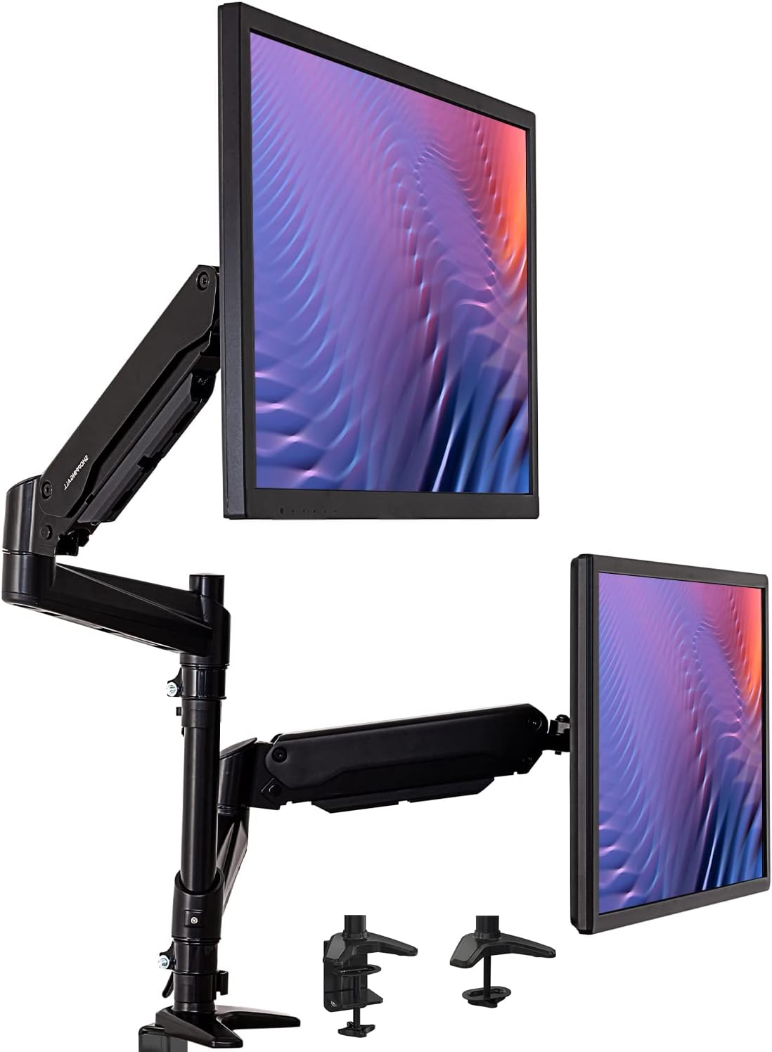 ロボロビンノートパソコンアーム安定性UPトレイ付き11-17インチ対応高