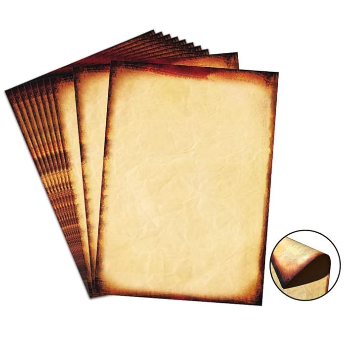 Buy 48 Pack Antique Parchment Stationary Paper 8.5"x 11" Vintage Paper