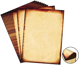 48 Pack Antique Parchment Stationary Paper 8.5"x 11" Vintage Paper for Writing and Printing, Double Sided Old Fashion Aged Scrapbook for Journal, Calligraphy, Invitations and Certifications