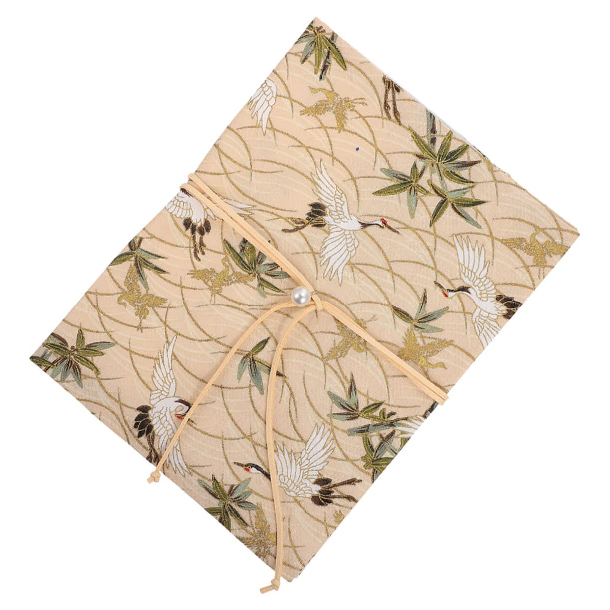 Lurrose 4 Pièces Housse En Tissu De Élégant Protège-livre Pochette De Porteur De Livre Décor De Livre Décoratif Décor De Livre Élégant Protège Livre Pour L'école Décorer Chiffon Beige