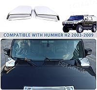 Vista 6 de Cubierta de ventilación lateral para campana de entrada de aire compatible con Hummer H2 2003-2009, accesorios de protección de moldura ABS, 2 Plata