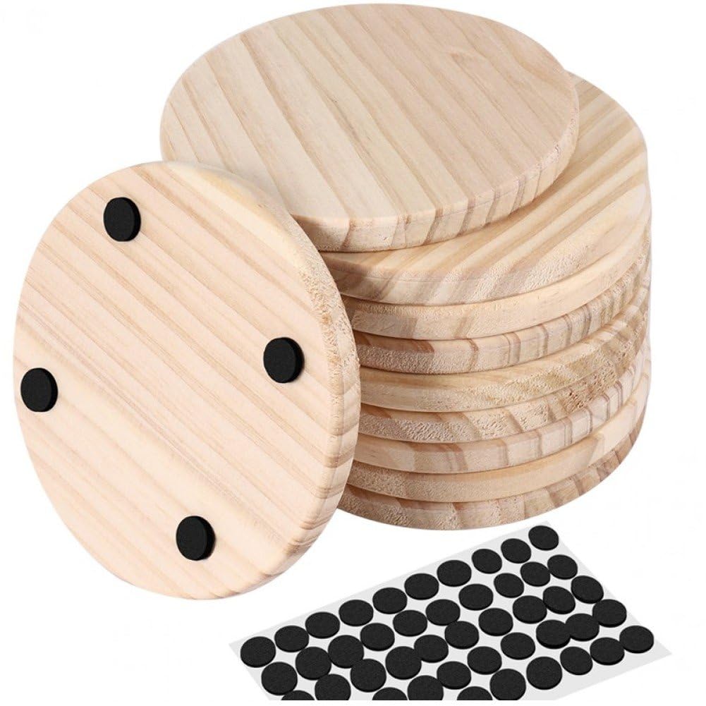 Sous-verres en bois brut pour décoration de maison personnalisée et peinture sur bois