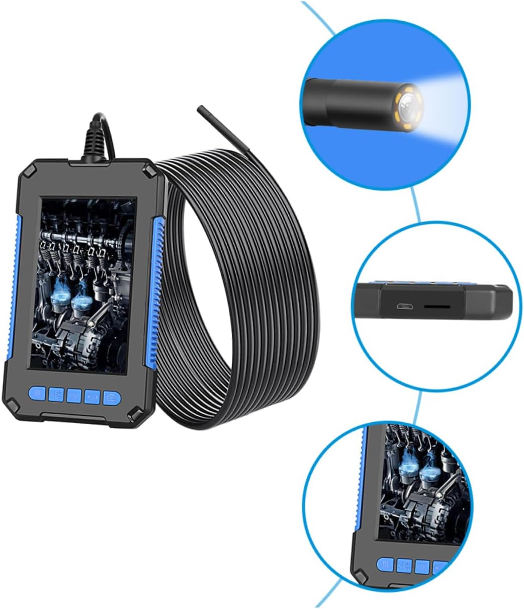 High-Definition Industrial 5.5mm Sewer Inspection 6 Led Lights Digital Borescope for Pipeline Ip67 Waterproof Long Battery Life