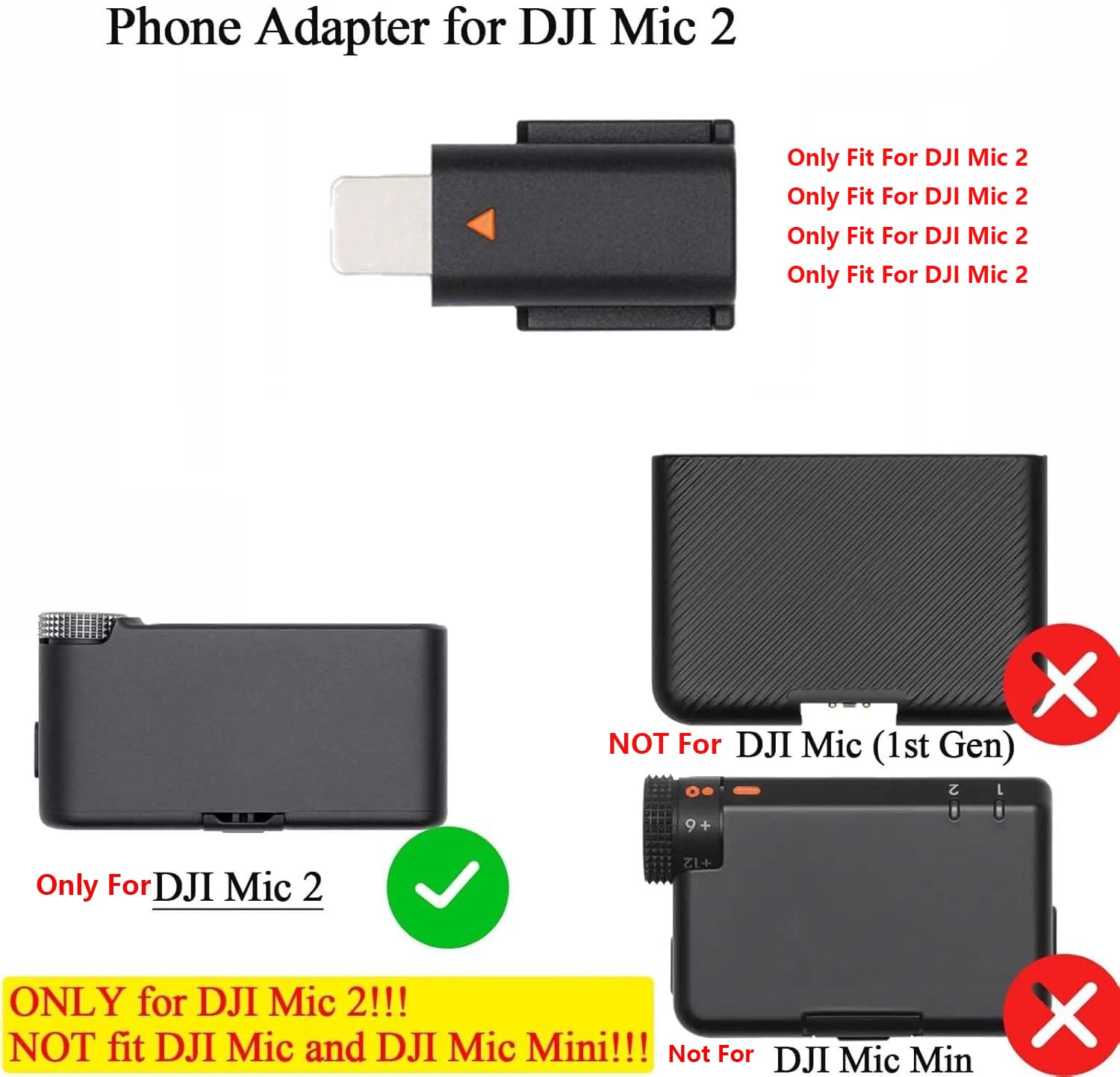 Adapter do telefonu komórkowego DJI Mic 2 do Lightning iPhone 11/12/13/14 Smartphone/PC/Mac Connector OEM Akcesoria kompatybilne z odbiornikiem DJI Mic 2