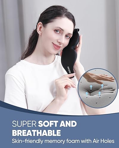 Miniatura 6 de Máscara de ojos para dormir para hombres y mujeres, paquete de 2 antifaz contorneada 3D para dormir y vendar los ojos, máscara de sueño nocturna