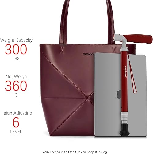 Miniatura 9 de Bastones para mujer para estabilidad, bastón para caminar para hombres, bastones plegables para mujeres ajustables para viajes, mango de doble modo