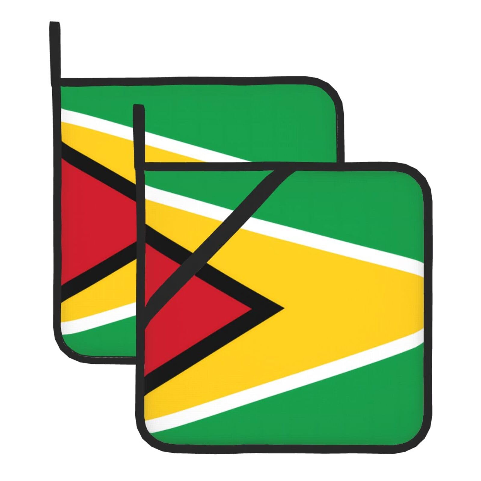 Flag of Guyana Square Heat Resistant Trivet Set Thick and Durable for Baking Barbecue Cookware Oven