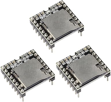 3PCS DFPlayer Mini MP3 Player Board Module MP3 Voice Decode Board Support TF Card U-Disk IO/Serial Port/AD Audio Music