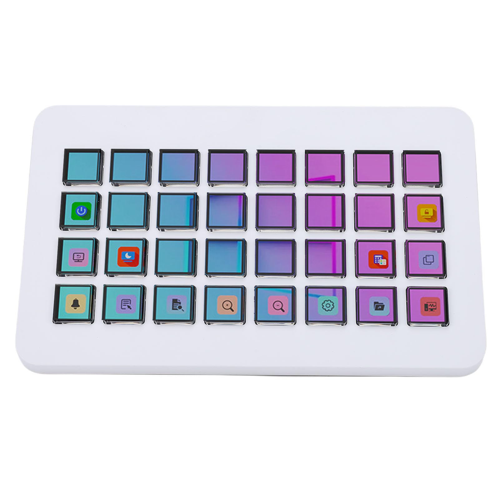 Cuifati Macro Pad, Streaming Deck Stream Controller Teclado de Caja de Resonancia, Teclas Programables Teclado USB con 32 Teclas LCD, Operación con un Toque para Mezclador de Audio (WHITE)