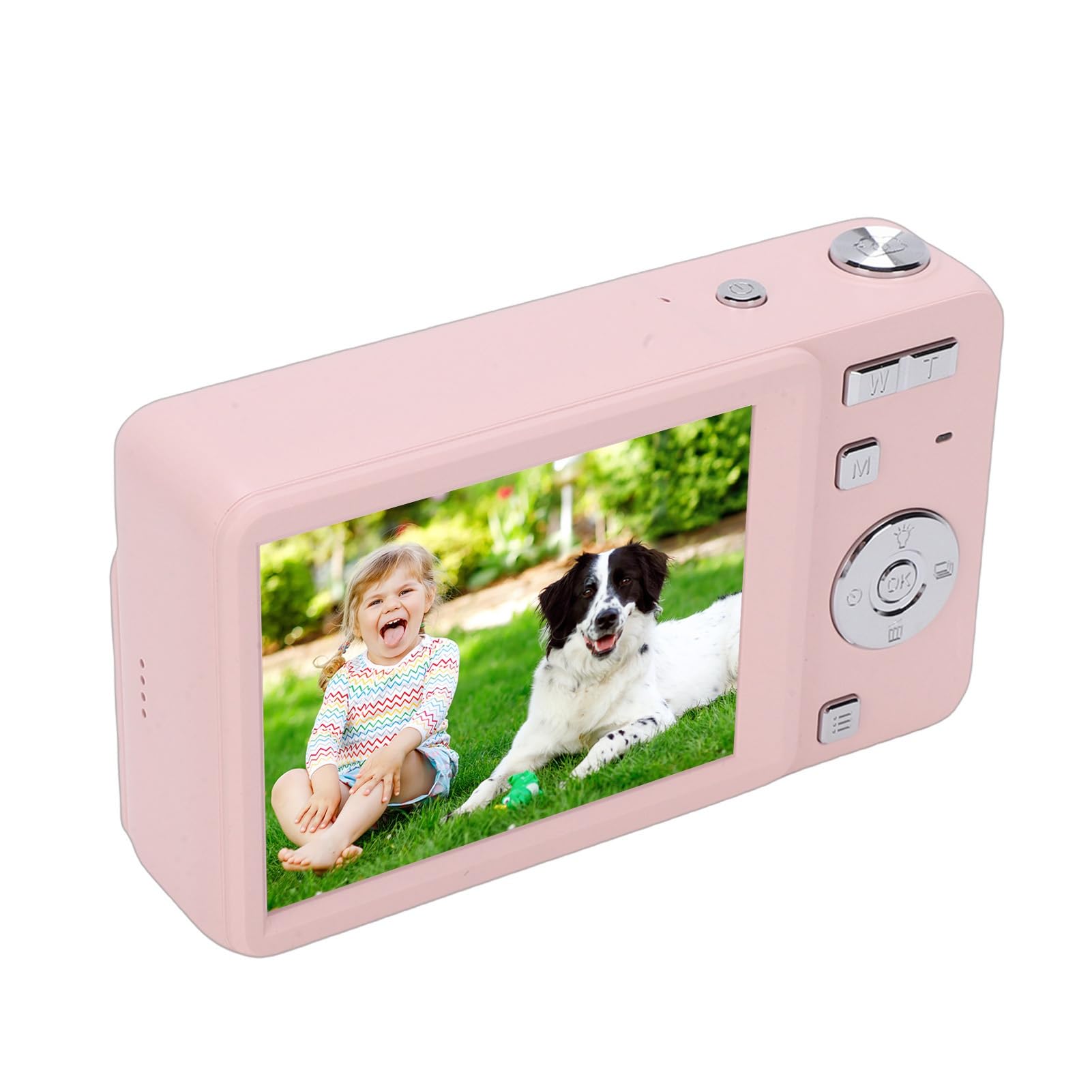 Tbest Fotocamera Digitale 4K 64MP, Macchina Fotografica CCD con Zoom (Pink)