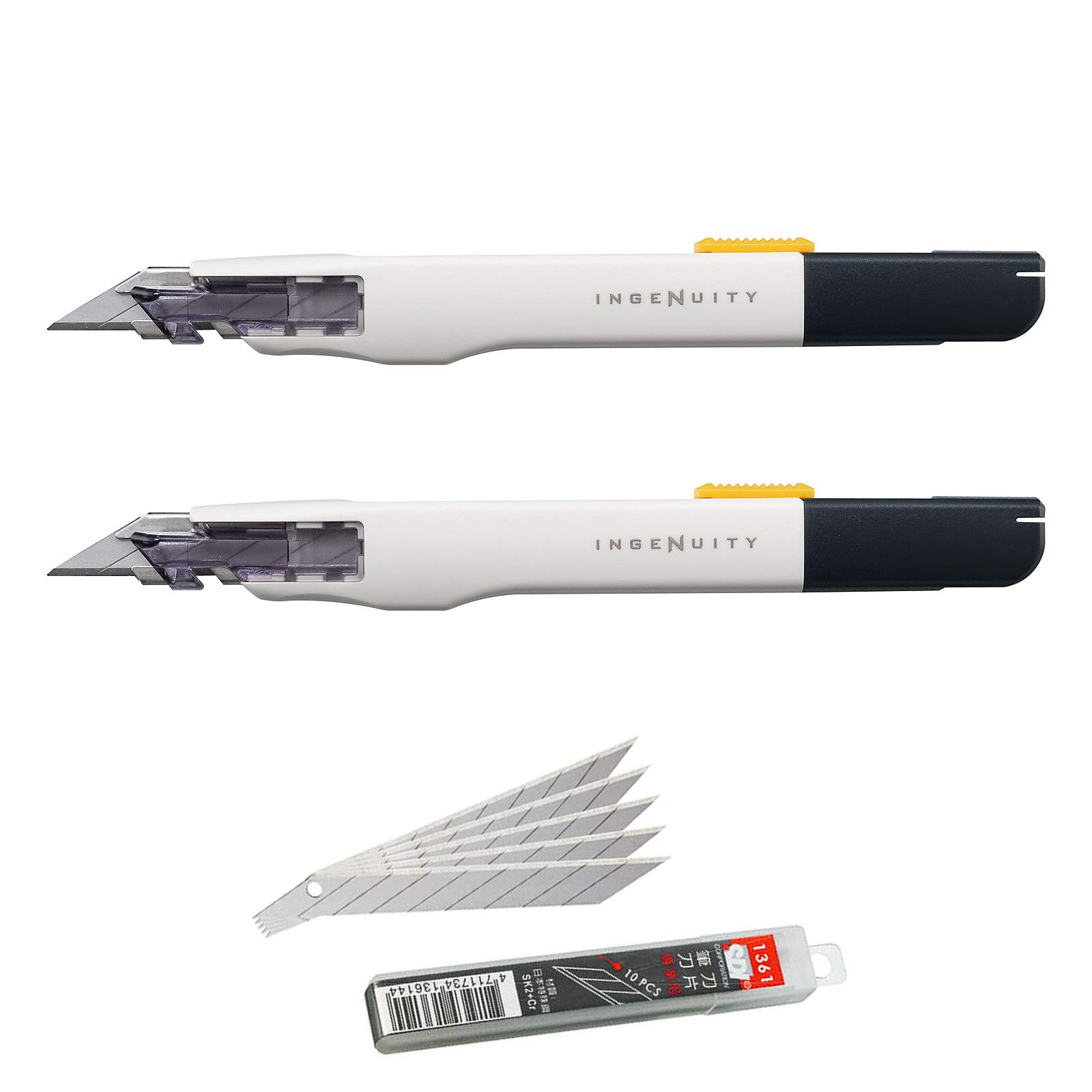 SDI - Pack of 2 Units Professional High Precision SDI Ingenuity Cutter with 10 Spare Blades Steel SK2+Cr