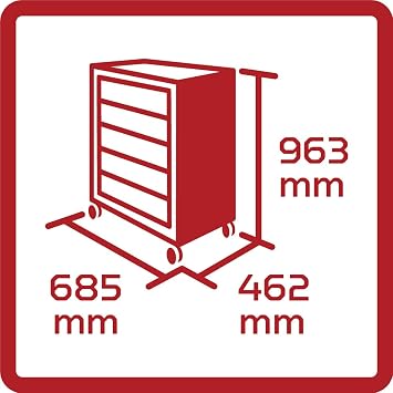 GEDOREred Tool Assortment in The Trolley, red