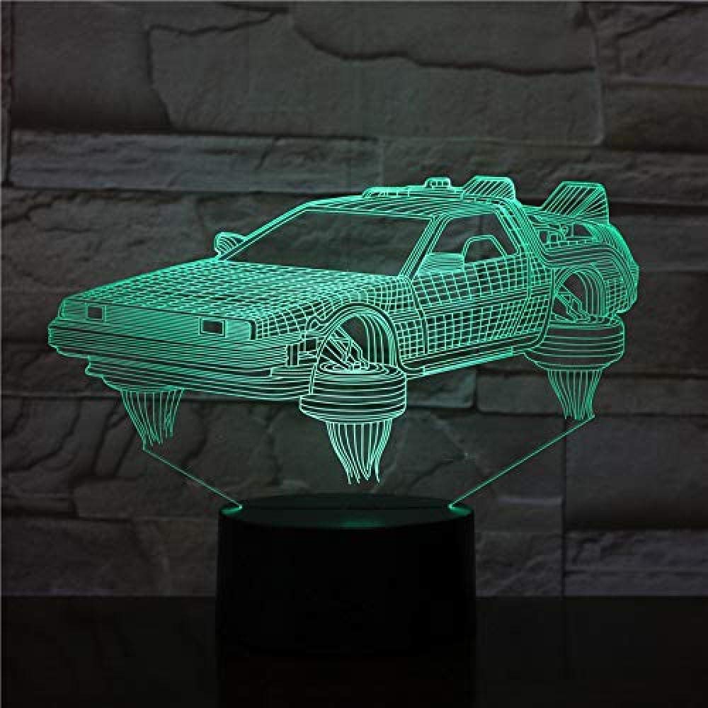 Back to The Future Vehicle Car 3D Lamp Nice Gift for Movie Fans LED Night Light Battery Operated Night Light Room Decoration