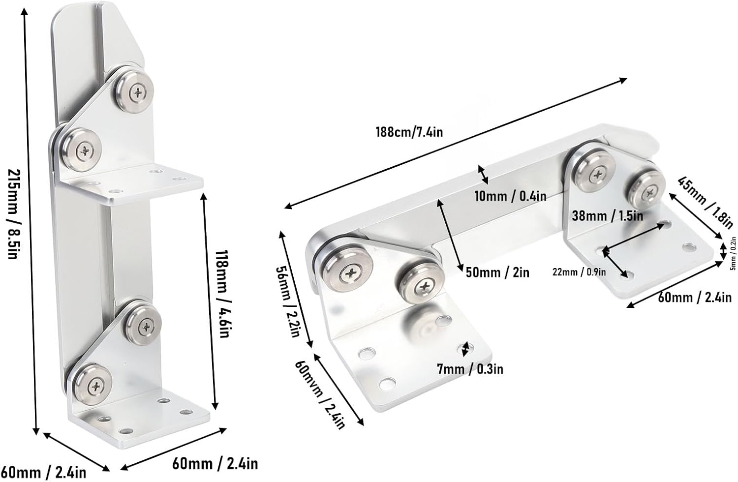 1 Pair Aluminum Alloy Boat Seat Mounting Hinge, Foldable Design Anti Pinch Polished Finish for Yacht and Pontoon Seating