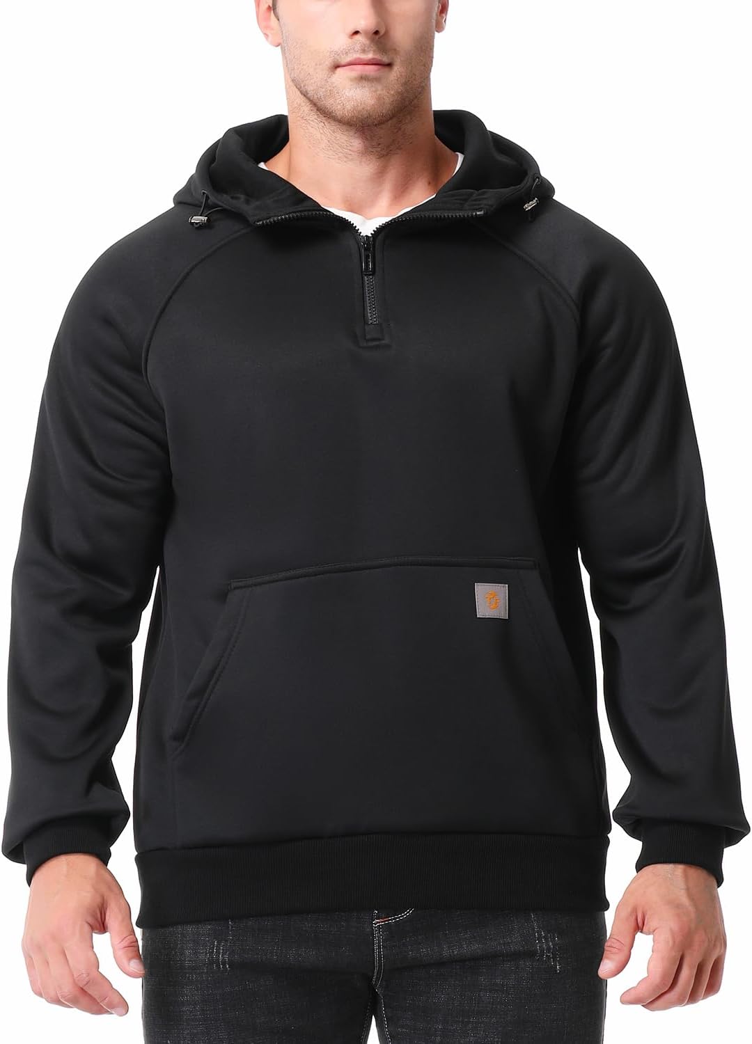 Men's Fashion Hoodie Fleece Warm Sweatshirt | Fleece-Lined Thickened Quarter-Zip Design Pullover Versatile