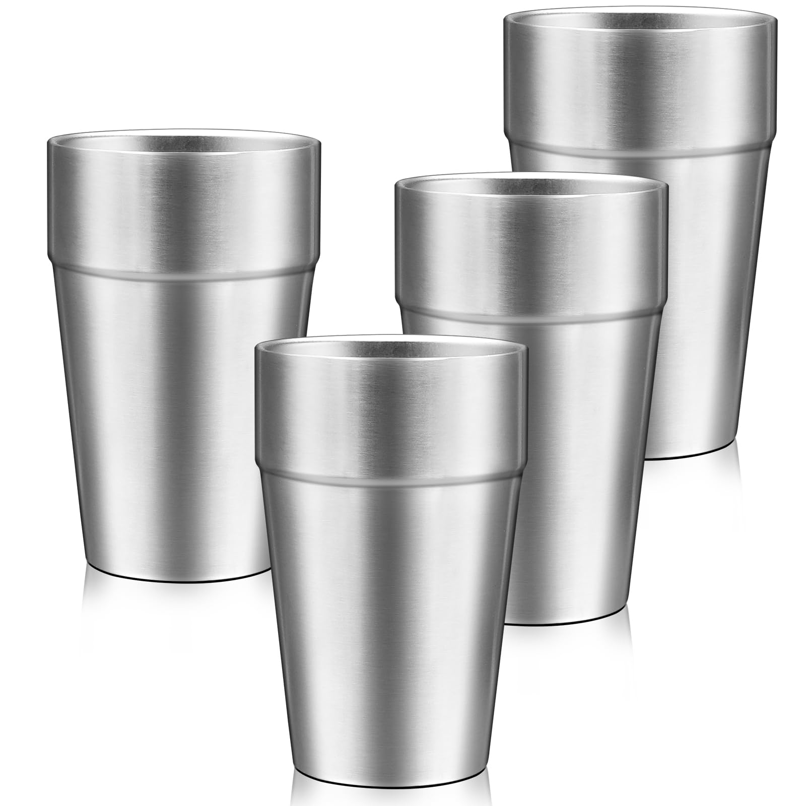 Amazon.com | Offiper Metal Cups For Drinking, 16 oz Insulated Tumbler, 4  Pack Double Wall Unbreakable Stackable Water Tumblers Insulated Stainless  Steel Cups Premium Glasses for Travel Camping Home Outdoor: Tumblers &