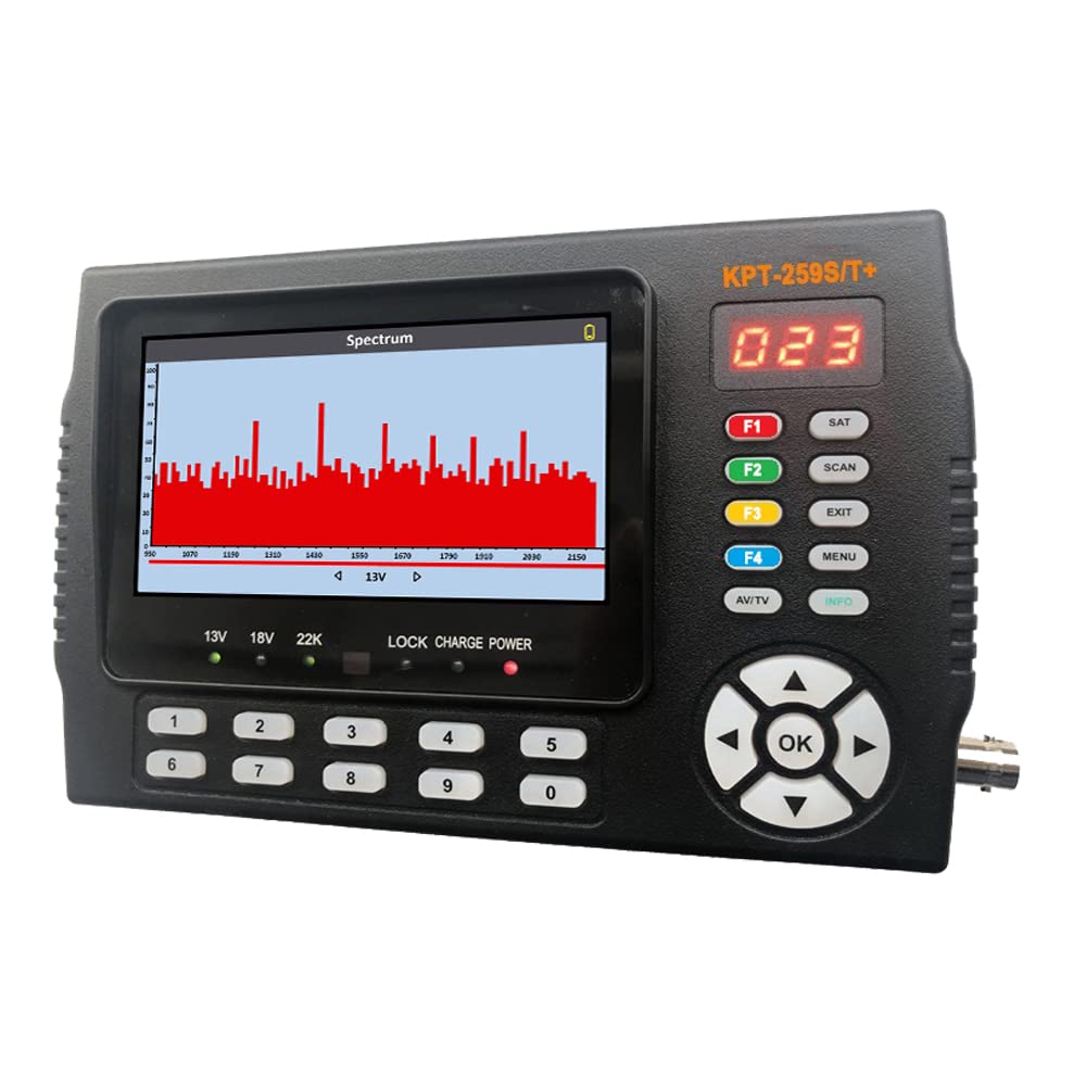 Medidor de Campo TDT, KPT-259ST+AHD DVB-S2/T2/C Spectrum Satellite Finder Search Star Instrument,para configurar Antena parabólica
