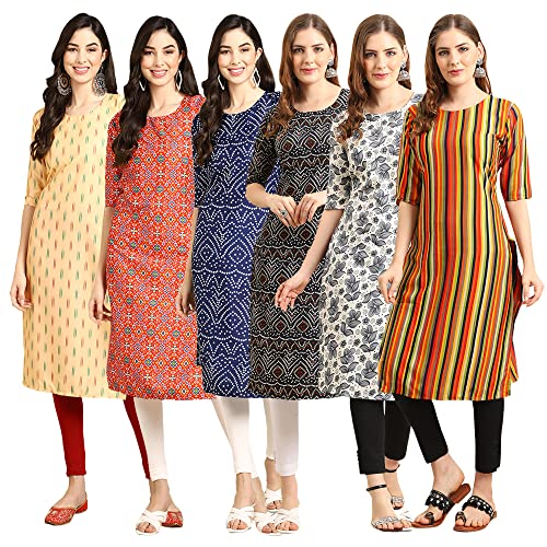 Image of Pinkmint Women's Crepe Digital Print Straight Kurta