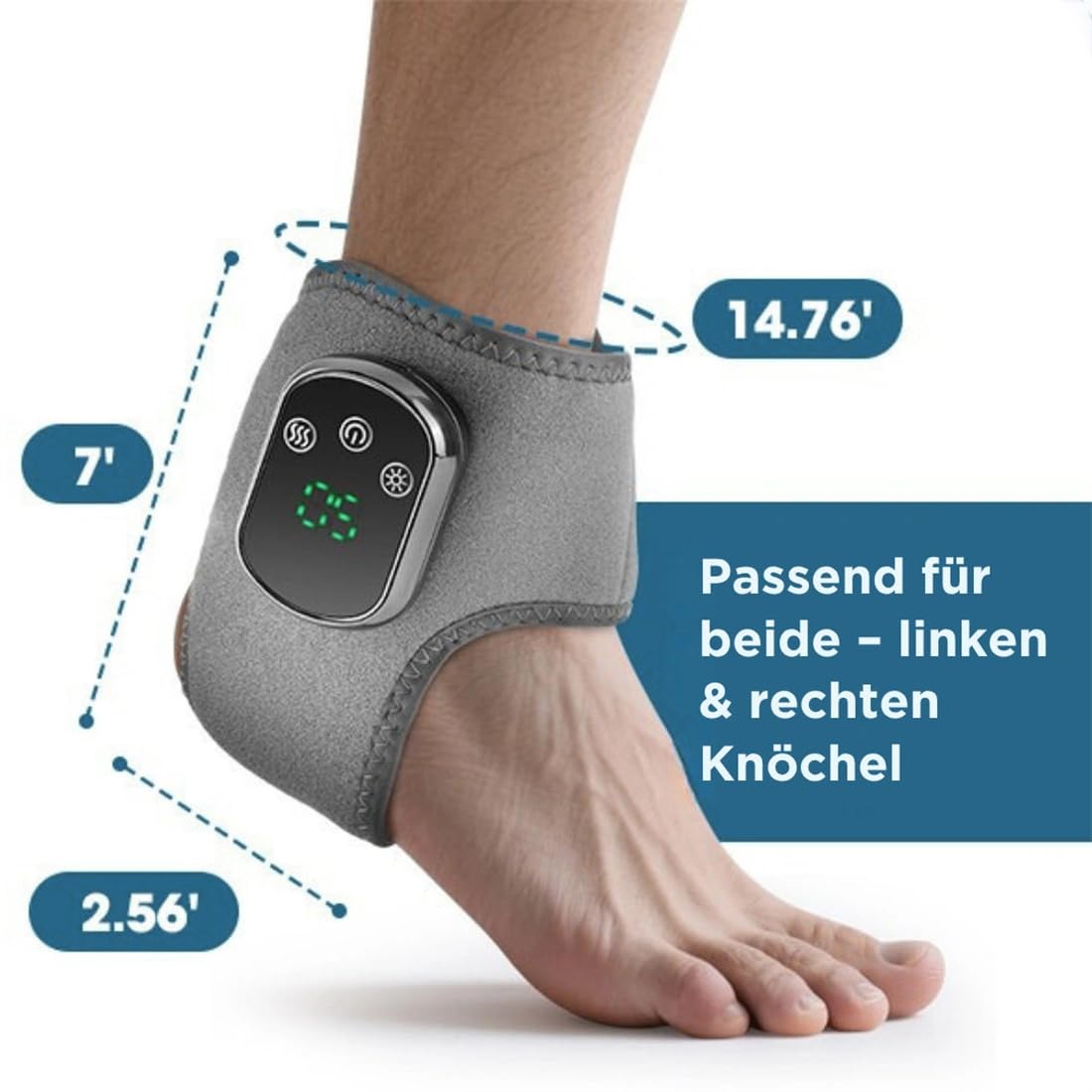 3-in-1 Ankle Kompressionsmassagegerät mit Wärme- & Vibrationsfunktion – lindert Brennen, Kribbeln & Taubheit – verstellbare Intensität – für Zuhause & Büro – ideal für Diabetiker & Senioren