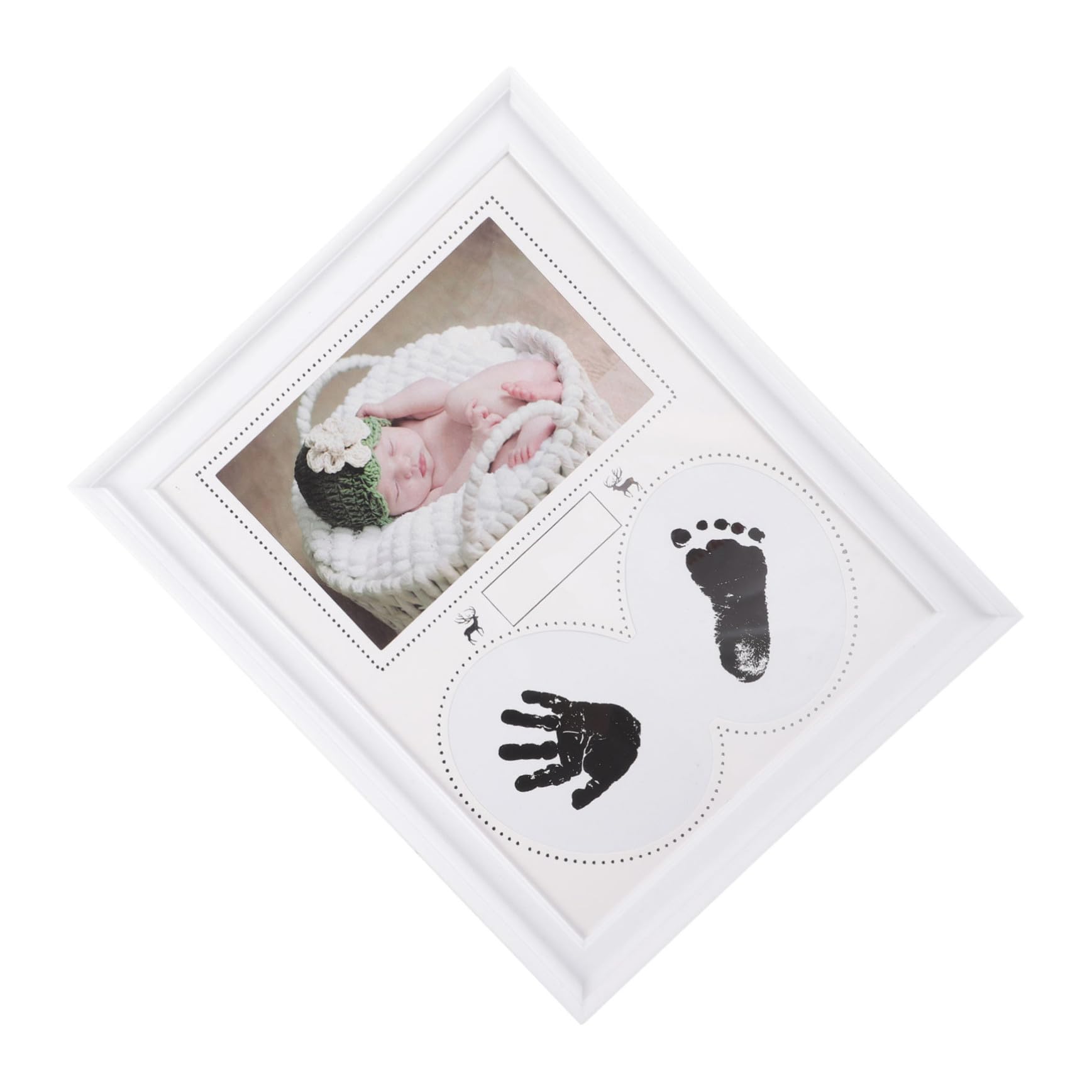Cadre Photo Personnalisé Blanc Cadre Souvenir Naissance pour Mains et Décoration Maison et Naissance