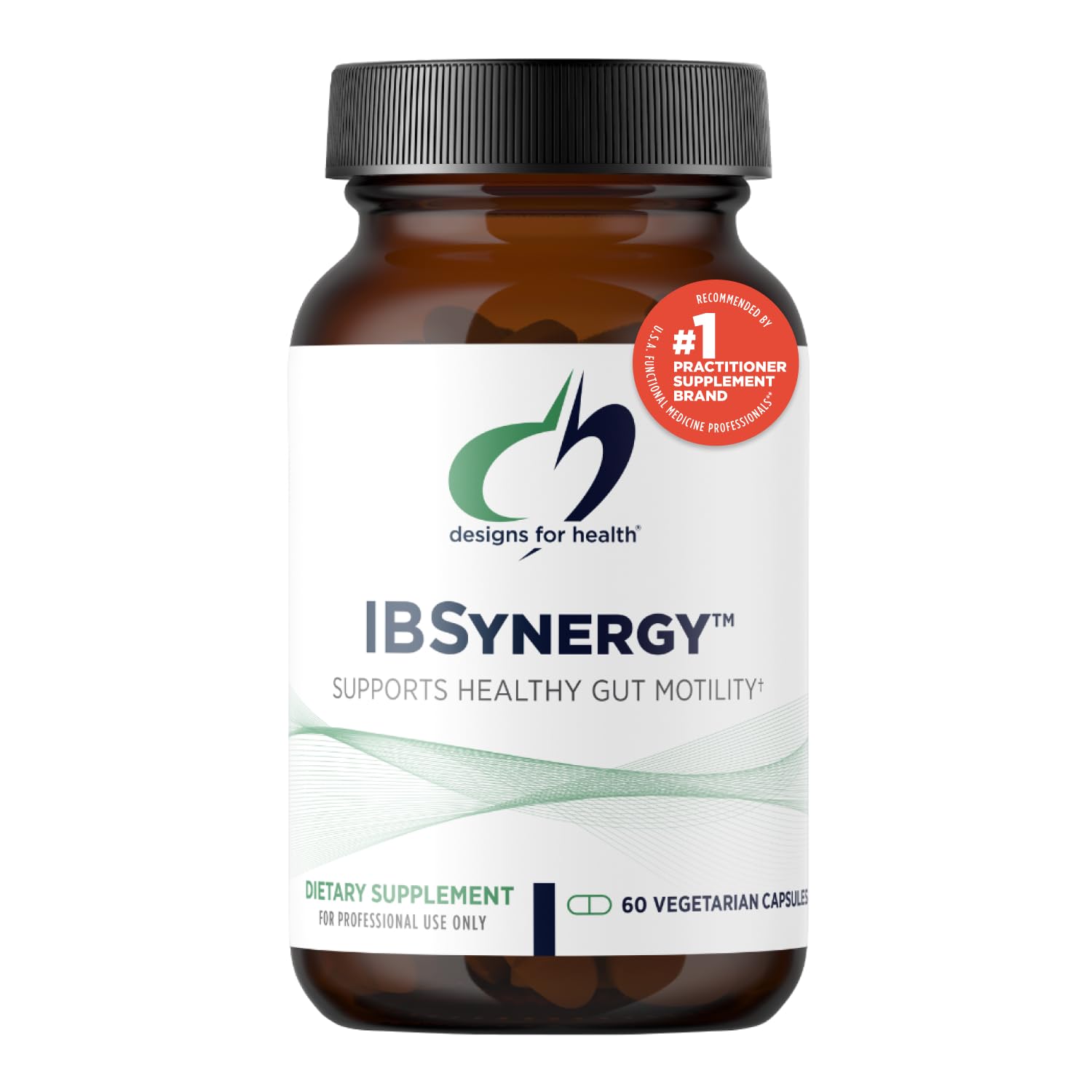 Designs for Health IBSynergy - Support GI Health, Digestion + Brain-Gut Connection - Enteric Nervous System Support Supplement with 5-HTP, L-Glutamine + Saccharomyces (60 Capsules)