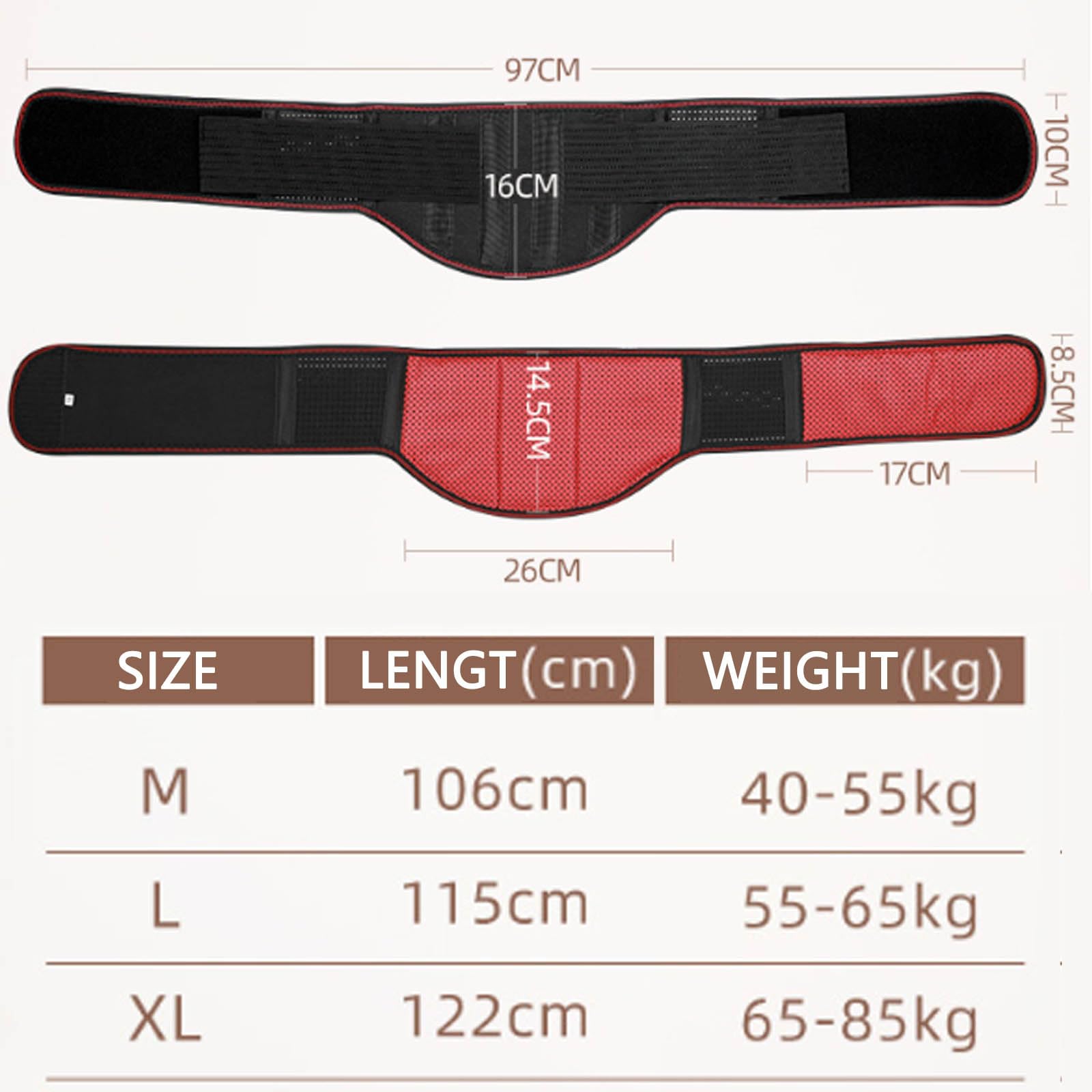 Faja Lumbar, Placa de Acero Sin Placa 4 Soportes Soporte Lumbar con XL(with Steel Plate,L)