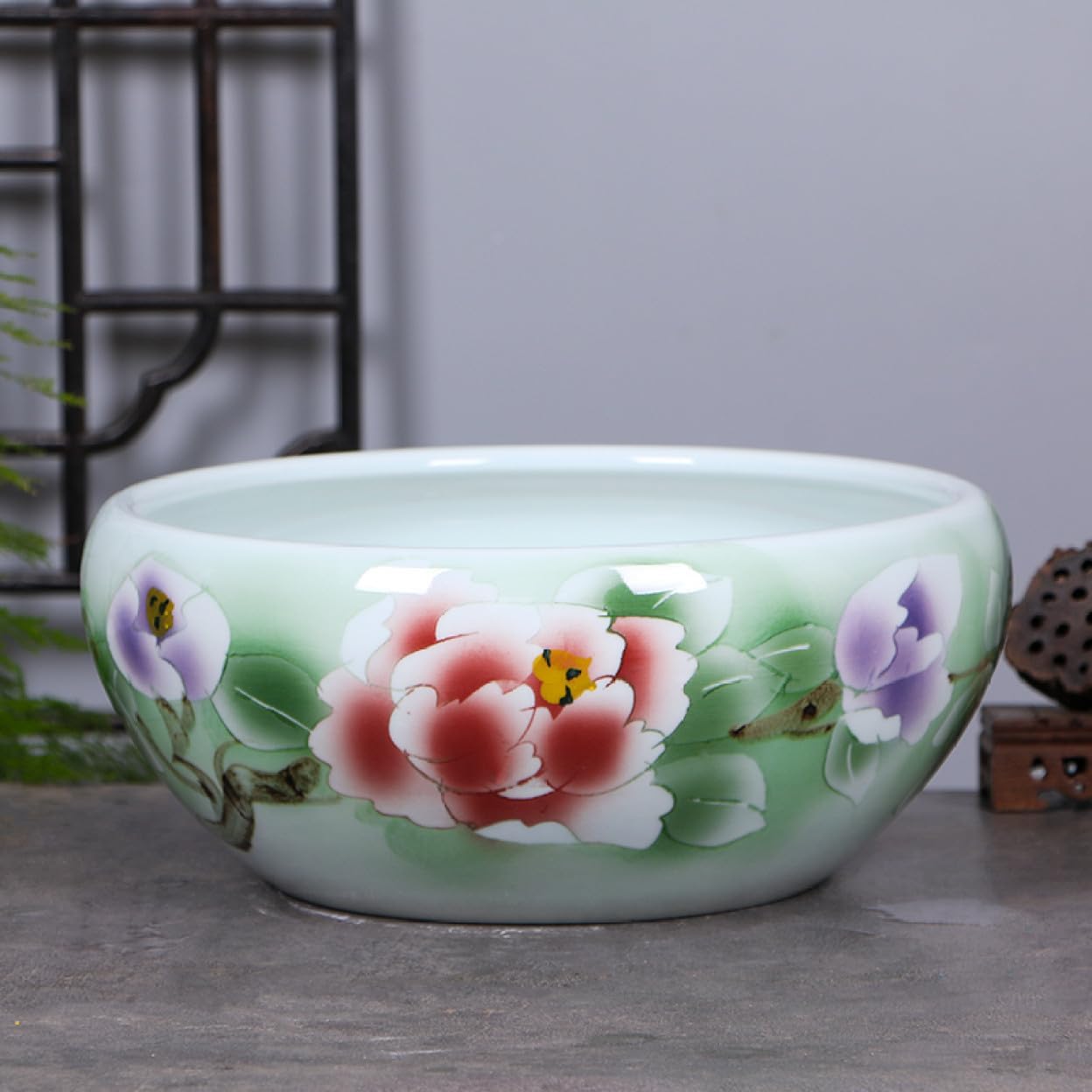 アンティーク テラコッタ縞模様植木鉢】丸型 素焼き 陶器 園芸