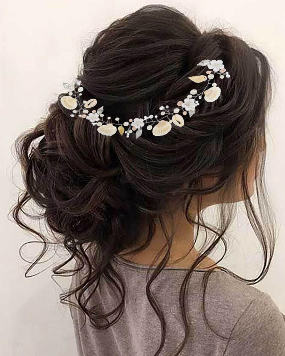 Cerchietto per capelli con perle da donna, fascia da sposa