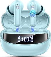 Căști stereo HiFi Nerunsa Bluetooth 5.4 cu microfon, anulare a zgomotului ENC și 50 de ore de autonomie pentru telefon 1