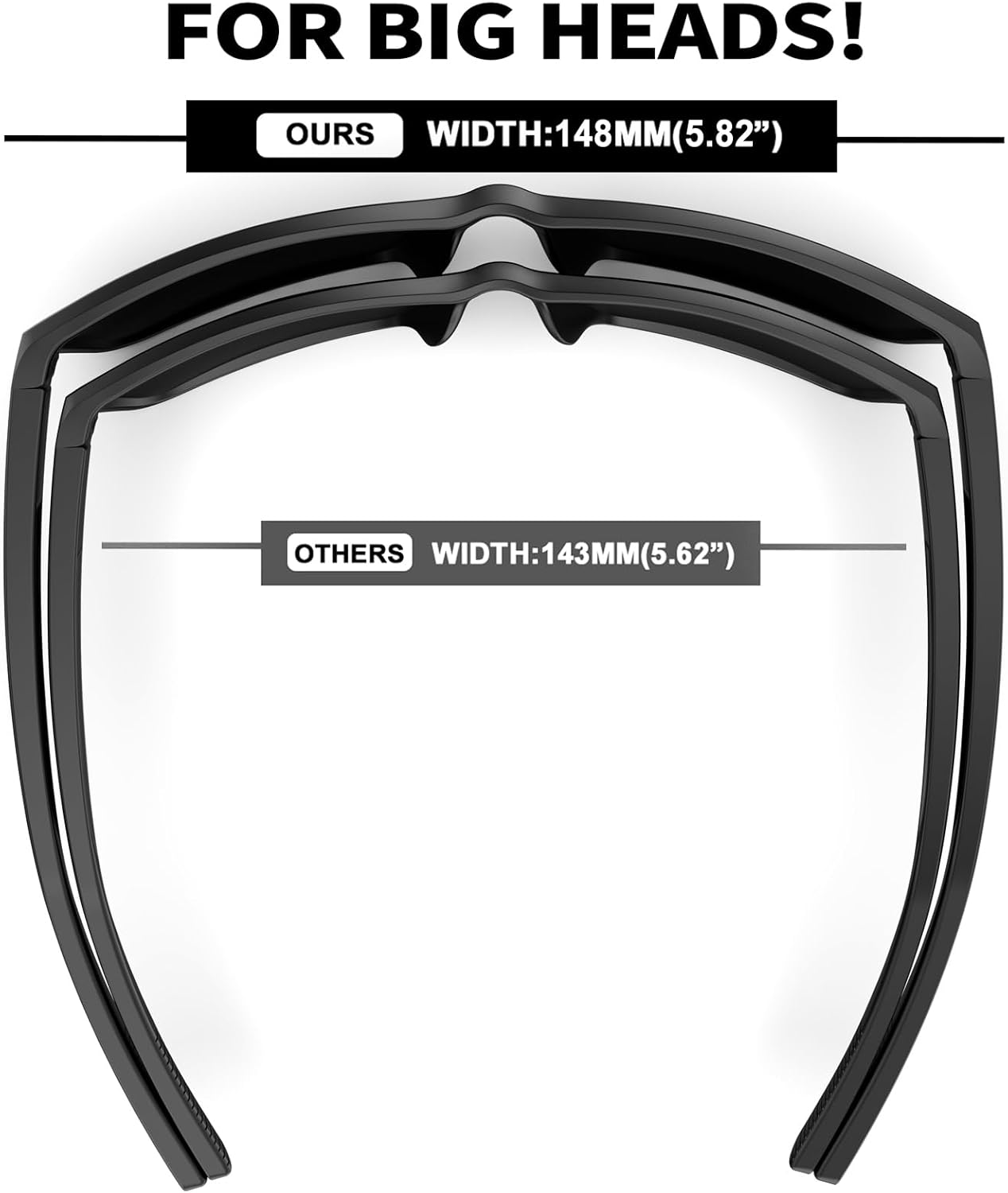 MAXJULI XL Z87 Sunglasses for Big Wide Heads Men TR90 Ultralight UV400 Protection Glasses 8108 - Image 3