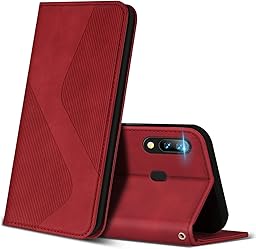 Case for Huawei P Smart 2019, Premium Protective Leather Case Cover with [Card Slots] [Magnetic], Flip Folio Wallet for Huawei P Smart 2019 (Red)