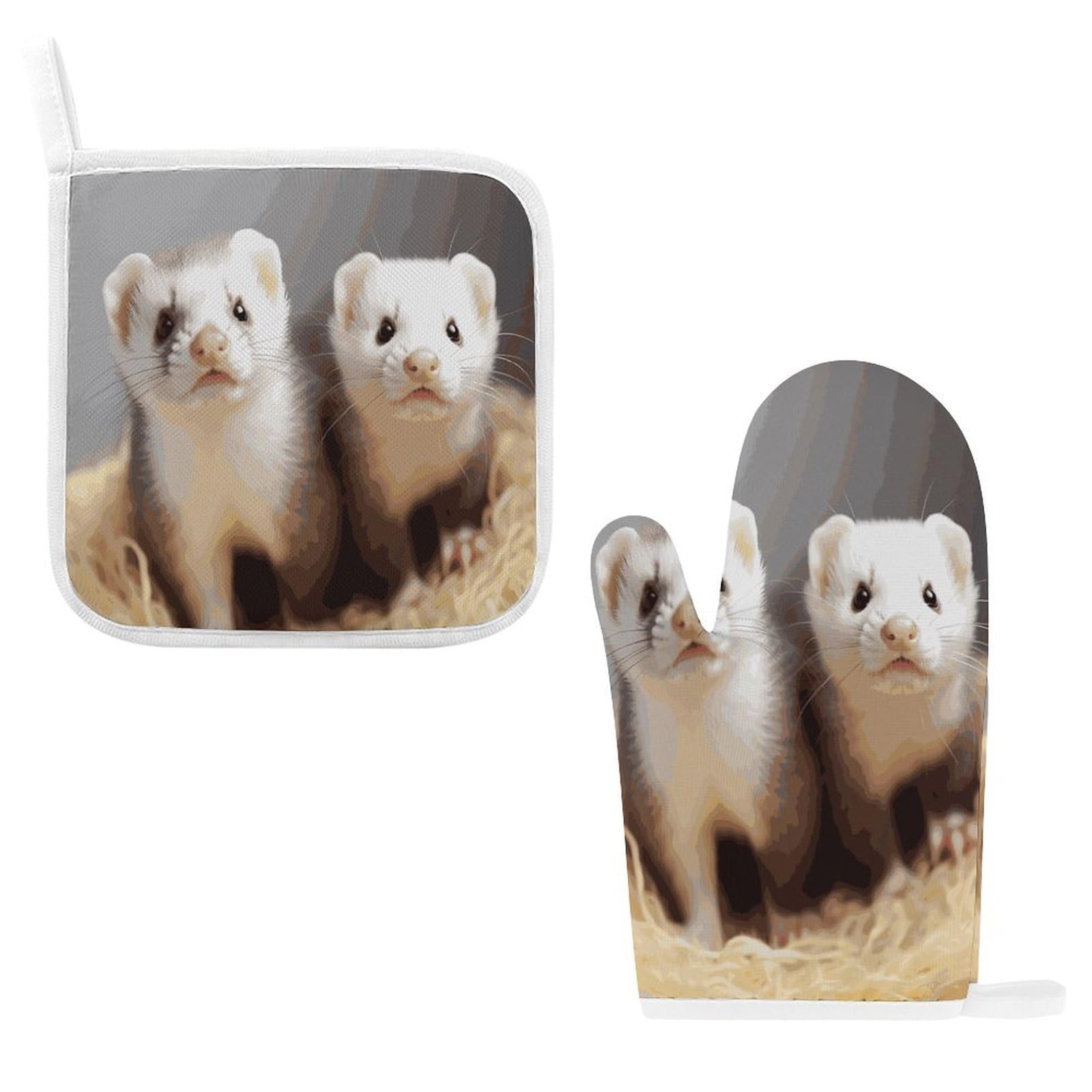 Fodpand Style Ferrets Oven Mitts And Pot Holders Sets