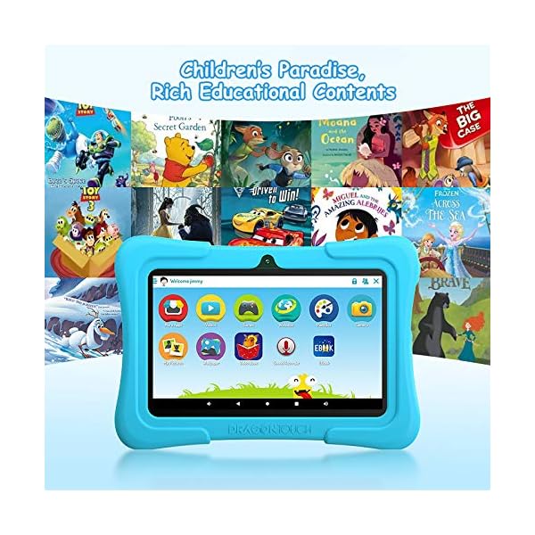 Dragon-Touch-KidzPad-Y88X-Kids-Tablet-with-32GB-ROM-Kidoz-Pre-Installed-with-Disney-Contents7-inch-IPS-HD-Display-Android-100-Quad-Core-Processor-Kid-Proof-Case-Wi-Fi-only-Blue Dragon Touch Kids Tablets with 32GB Storage, 2GB RAM, 7 inch IPS HD Display, Android 12, Quad Core Processor, Kidoz Pre Installed with Kid-Proof Case, Wi-Fi only - Blue