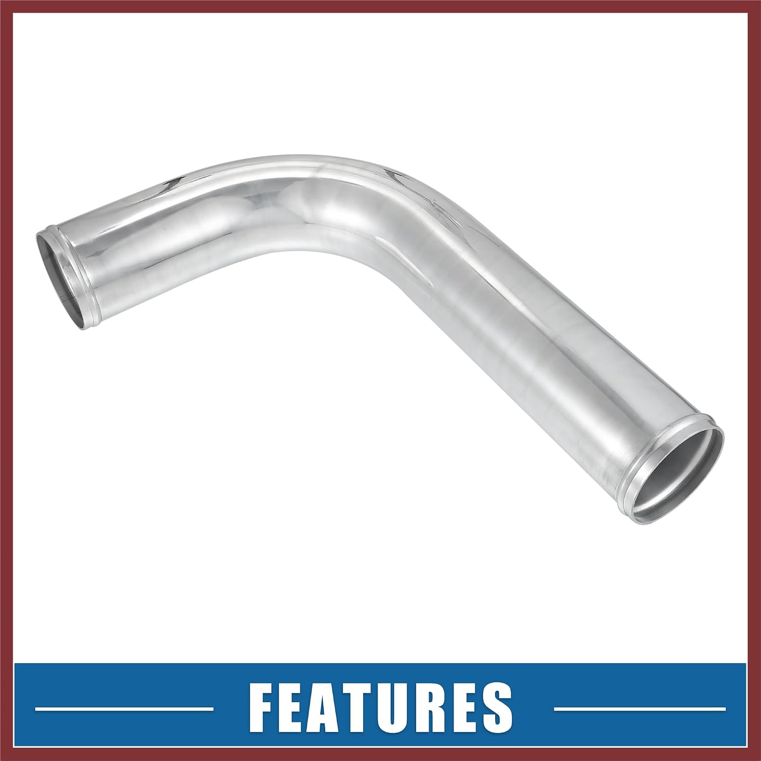 Universal 90 Degree L Shape Bend Elbow Intercooler Pipe Air Intake Tube 2.75" OD 70mm OD 500mm 19.69" Length Intercooler Pipe Aluminum Alloy Replace Parts