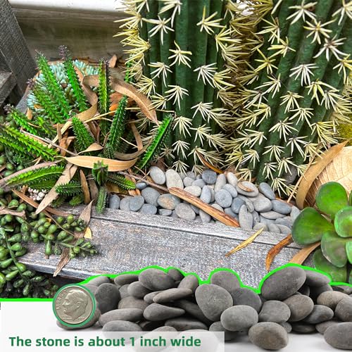 Image of 2.4LB River Rocks Mexican Beach Pebbles for Garden Landscape Stone Paving Stone Grey (1Inch)