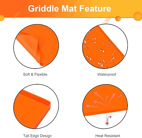 Miniatura 5 de Alfombrilla de silicona de 28 pulgadas para Blackstone, cubierta protectora de silicona para plancha de 28 pulgadas, cubierta protectora de