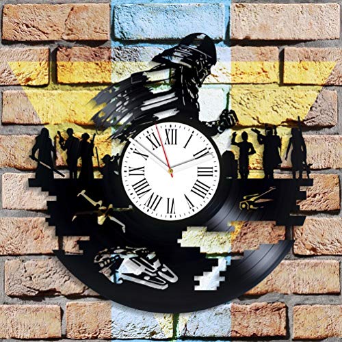 Kovides Stormtrooper Art Jedi Vinyl Clock Birthday Gifts Handmade Decor For Nursery Star Wars Movie Vintage Vinyl Record Clock Death Star Art Unique Decoration Star Wars Wall Clock #TOP1