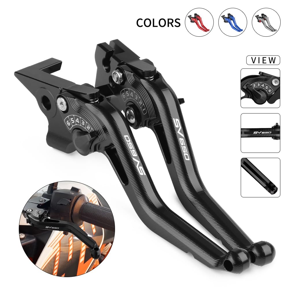 Pour SV650/X SV 650 2016 2017-2022 Levier d'embrayage et Frein, Aluminium Levier Frein Embrayage Moto Réglable