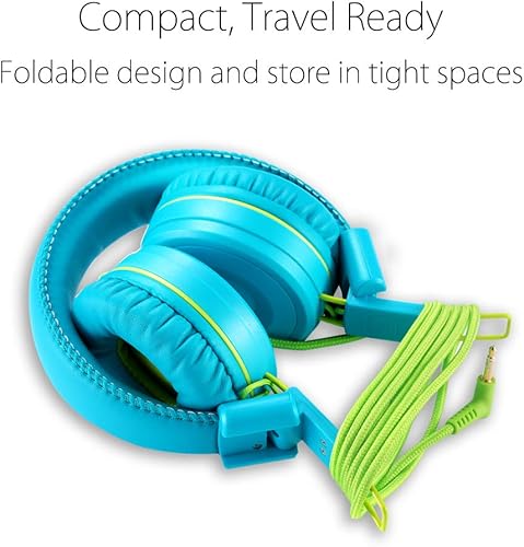 Miniatura 3 de noot products Auriculares para niños, K22, estéreo, plegable, sin enredos, cable de 5 pies de largo, cable de 0.138 in, con cable para iPadTienda