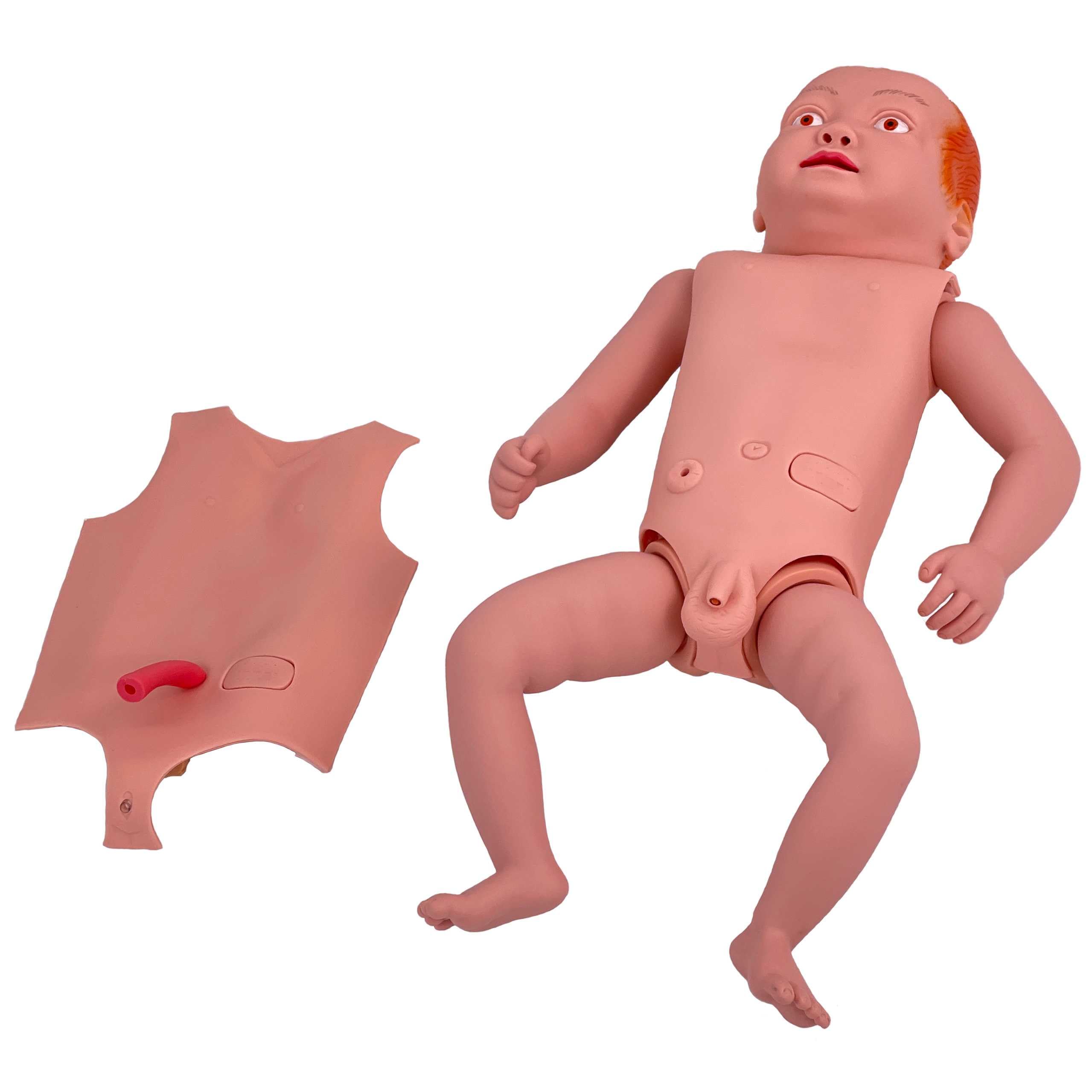 AMITD Babypflege Modell Neugeborene Pflegepuppe mit Austauschbarer Brusthaut und Aufbewahrungstasche für Medizinische Krankenpflege-Ausbildung