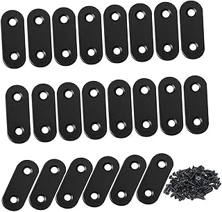 Mending Plate 80pcs Straight Bracket Iron Corner Brace Mending Repair Flat Plates