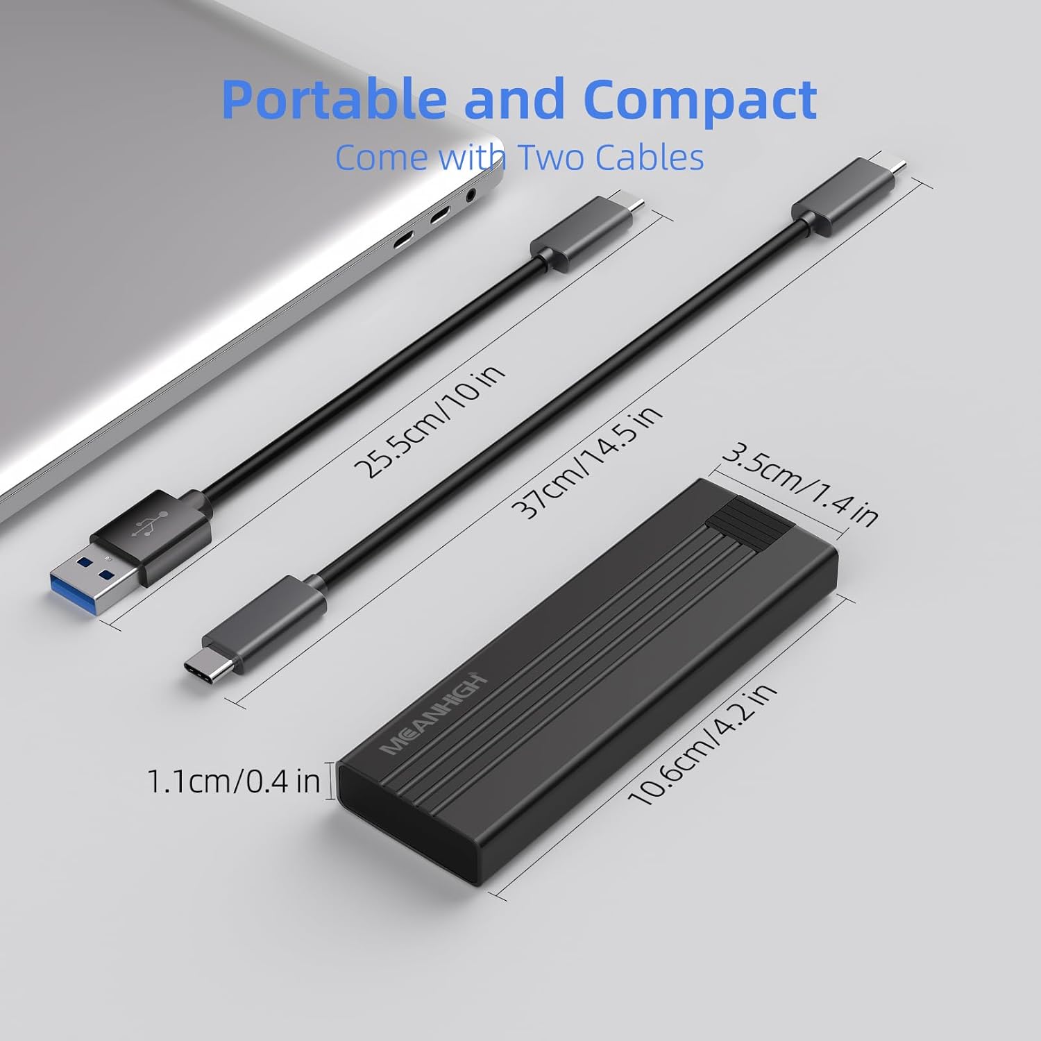 M.2 NVME SATA SSD Enclosure, Tool-Free USB 3.2 Gen 2 10Gbps NVME to USB Adapter, Supports M and B&M Keys External Solid State Drive Case for Size 2242/2260/2280(Up to 8TB)