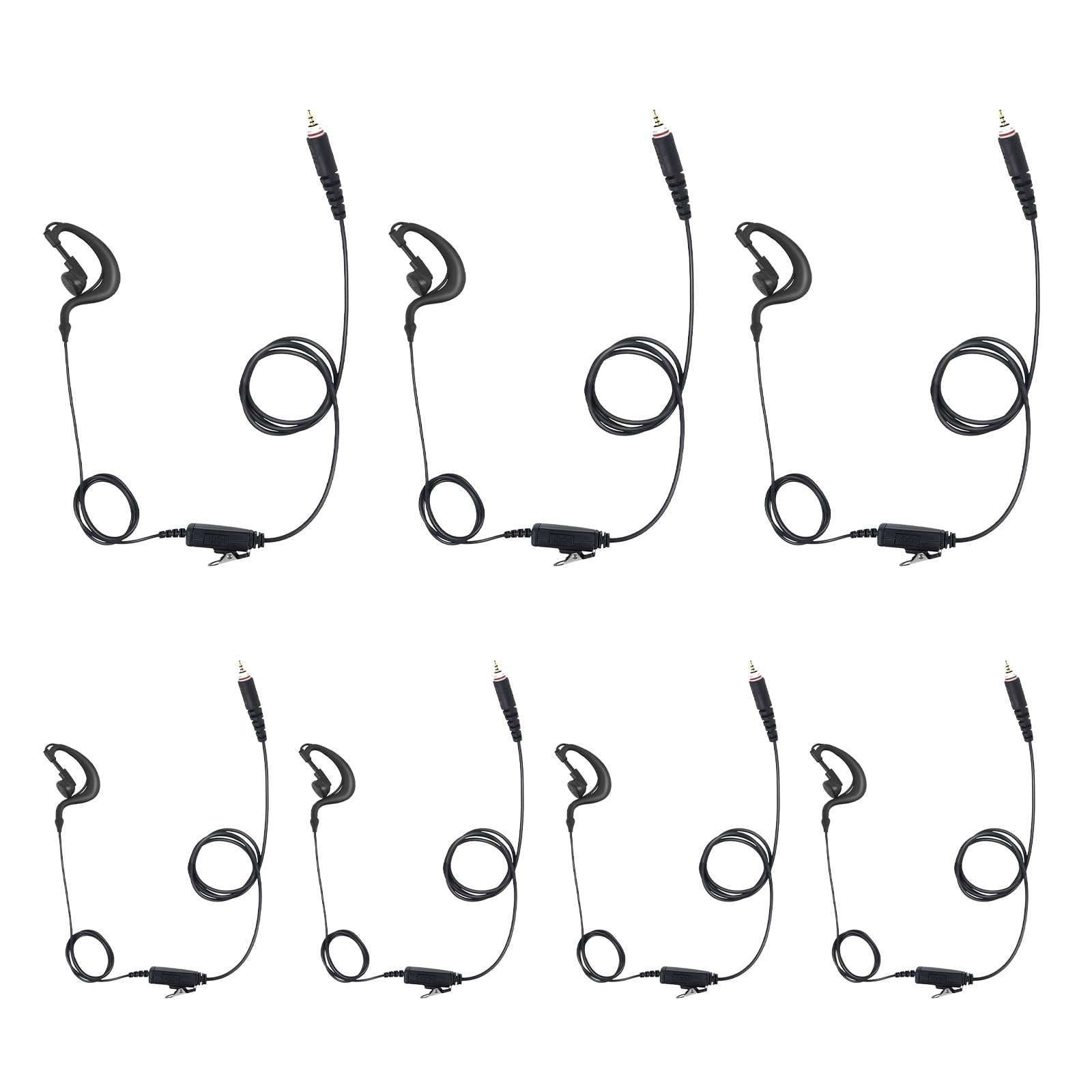 Auricolare a forma di G con microfono per radio Motorola CLP1010e, CLP1040e, CLP1080e, CLP1083e, CLP446e, confezione da 7