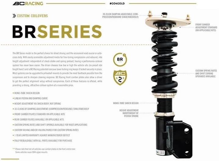 BC Racing BR Series Coilovers compatible with 2007-2013 BMW X5 AWD(E70)