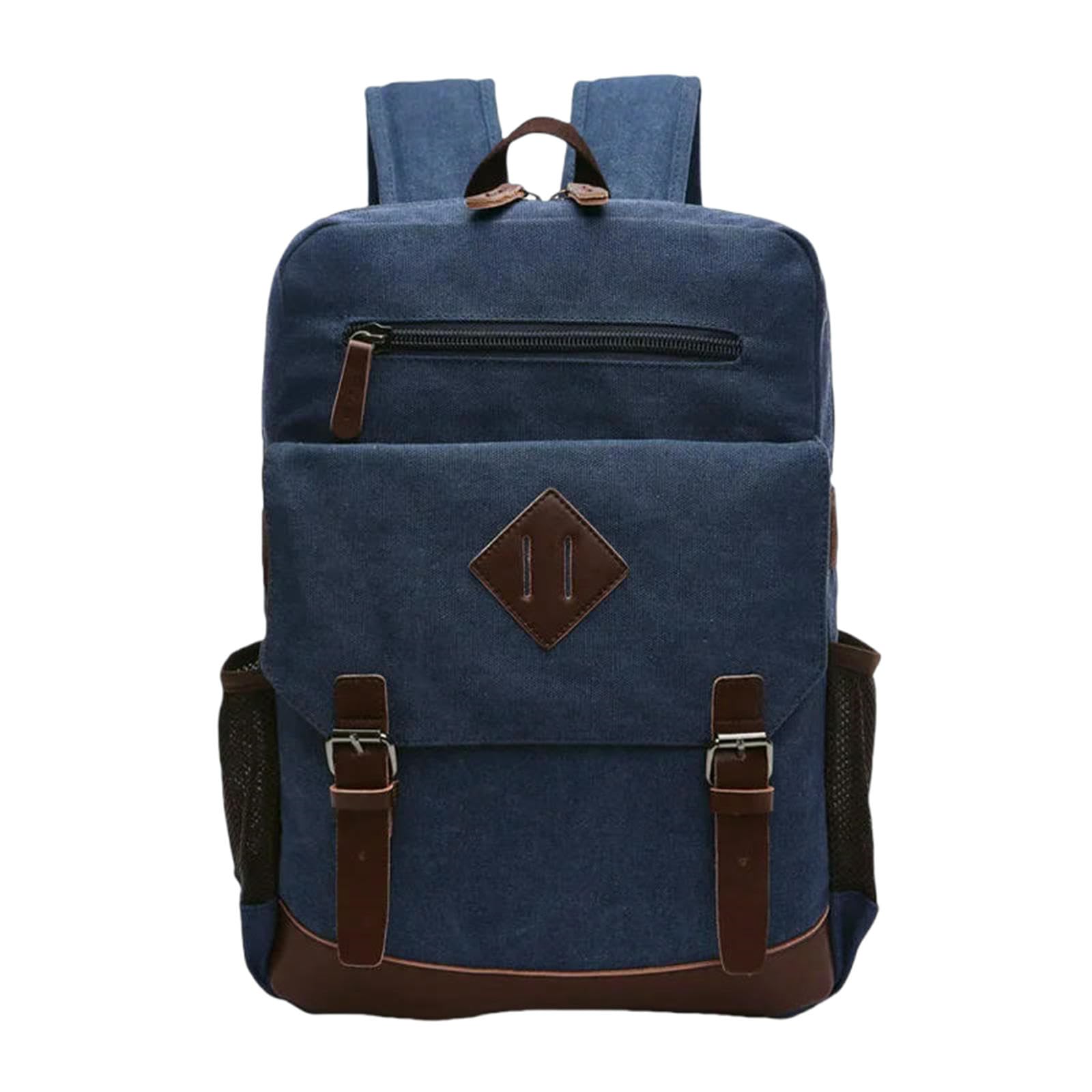 Zaino Scuola Grande da Uomo in Tela Vintage per Bookpack Adatto alla Maggior Parte dei Laptop 15,6 Pollici Borsa Viaggio Escursioni-Nero